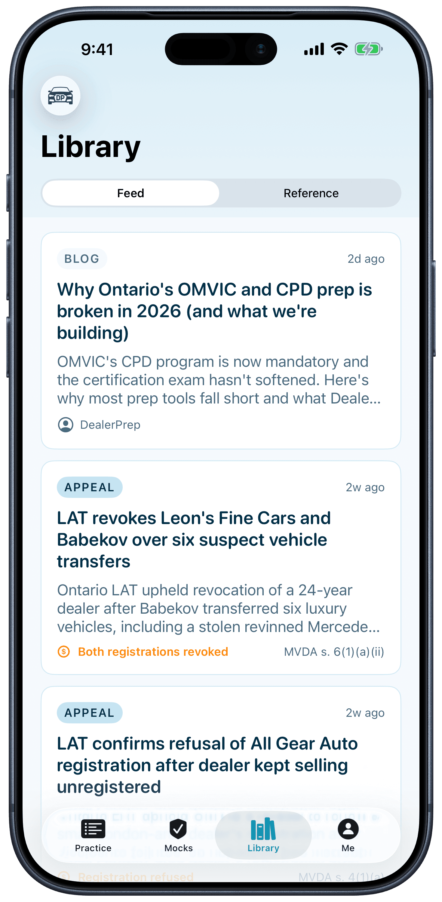 DealerPrep OMVIC bulletins feed — discipline decisions and dealer industry news