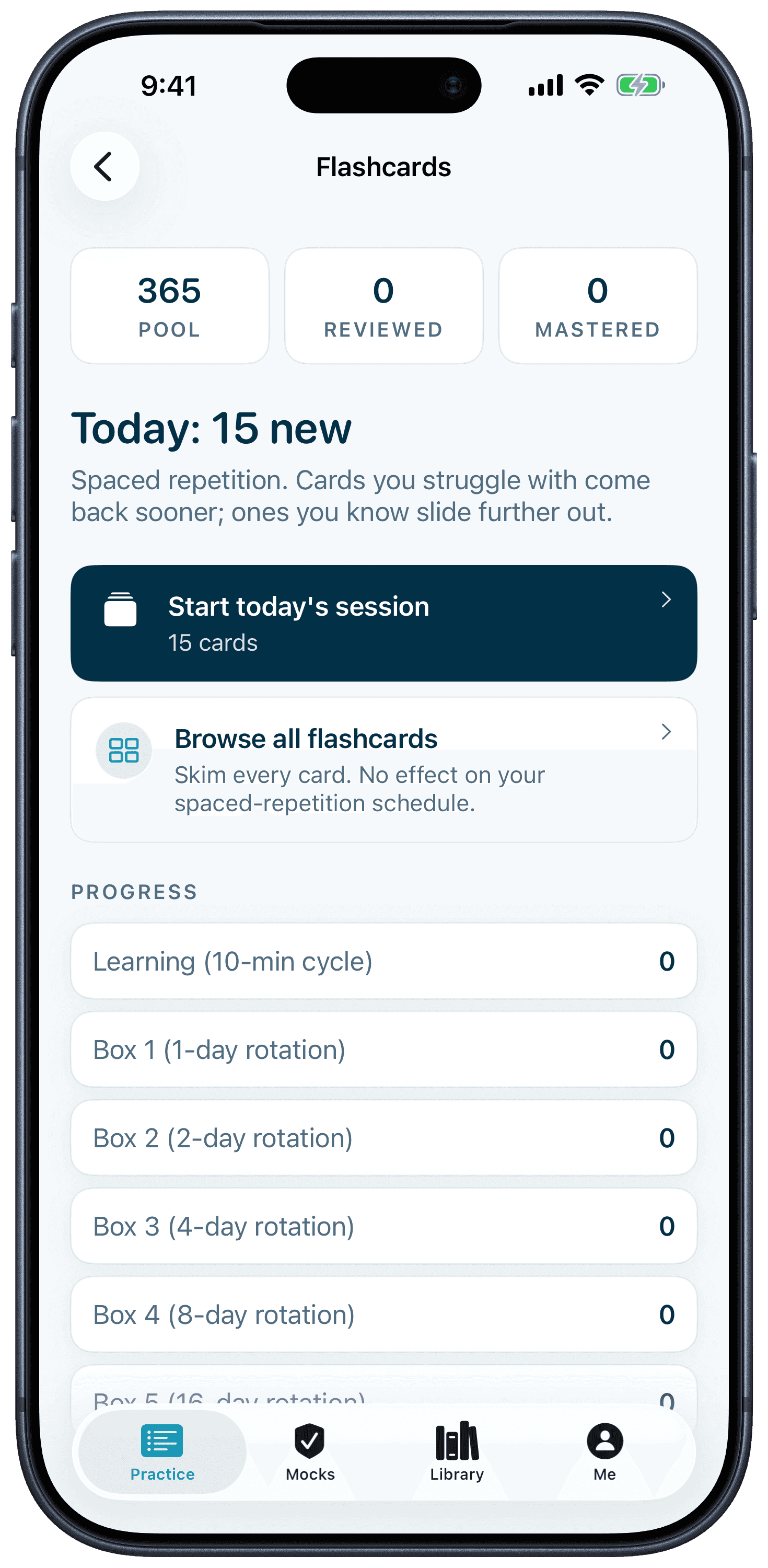 DealerPrep iOS app — spaced-repetition flashcards for OMVIC certification study